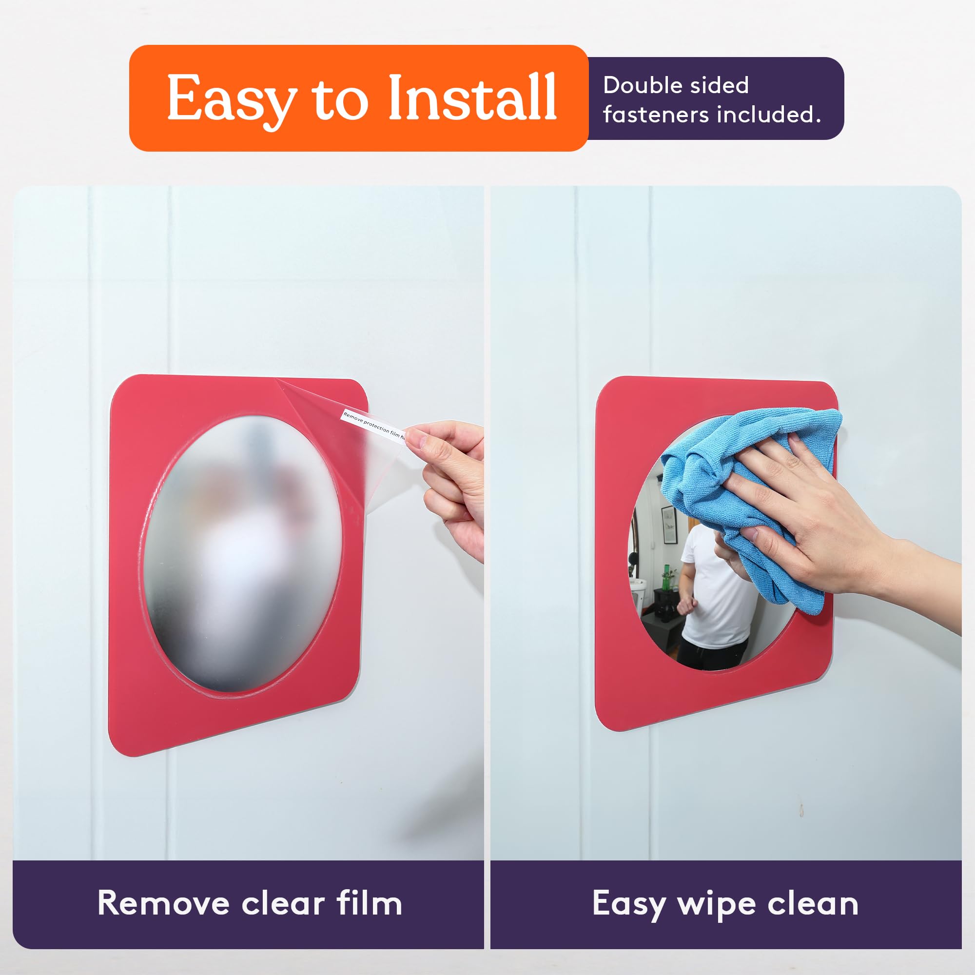 Special Supplies Sensory Bubble Wall Mirror is lightweight and easy to install on any wall.