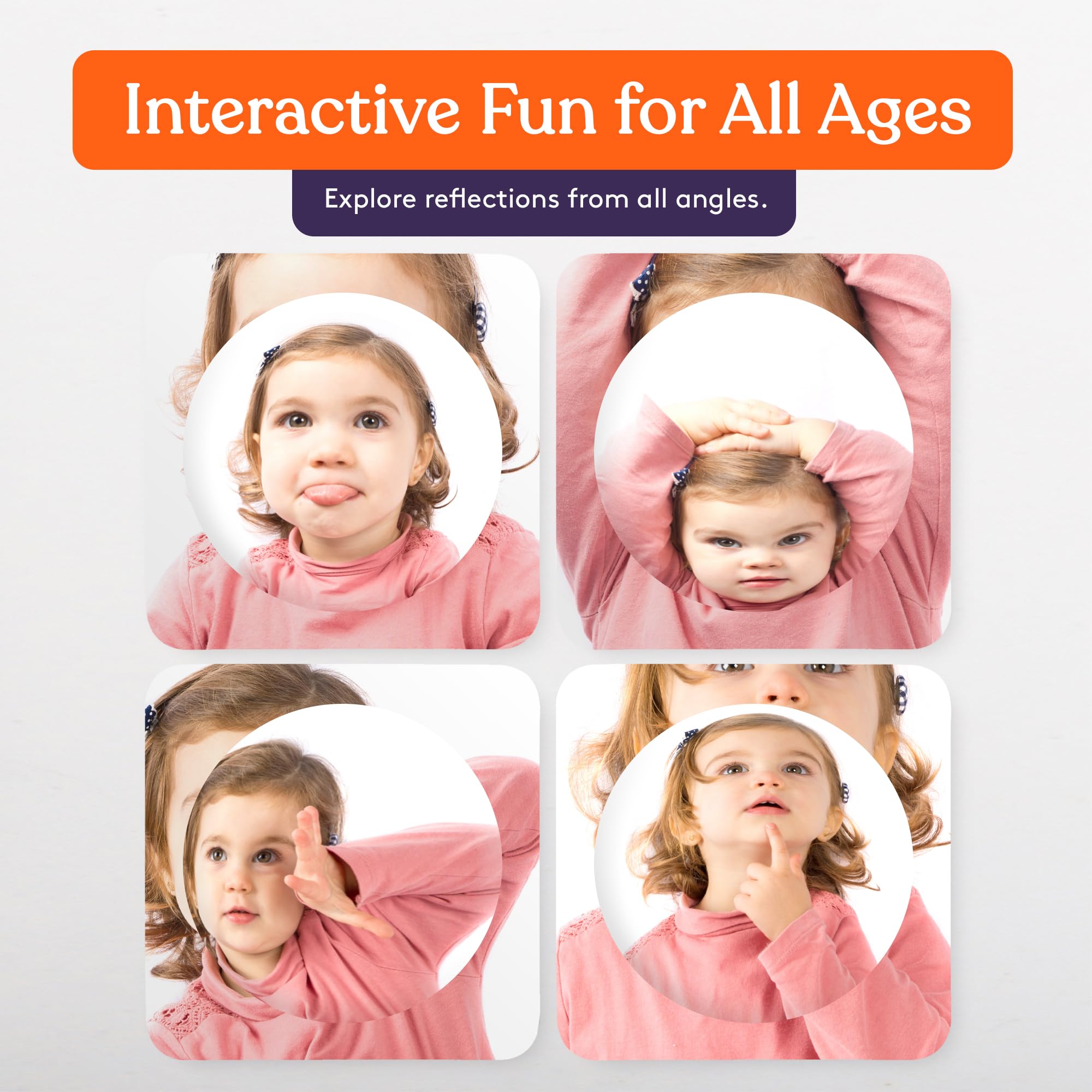 Special Supplies unbreakable acrylic mirror keeps play safe and easy to clean.