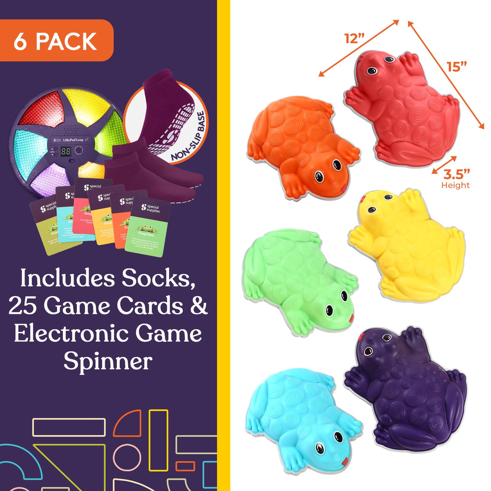 Special Supplies stepping stones bright colors encourage cooperative play and active movement.