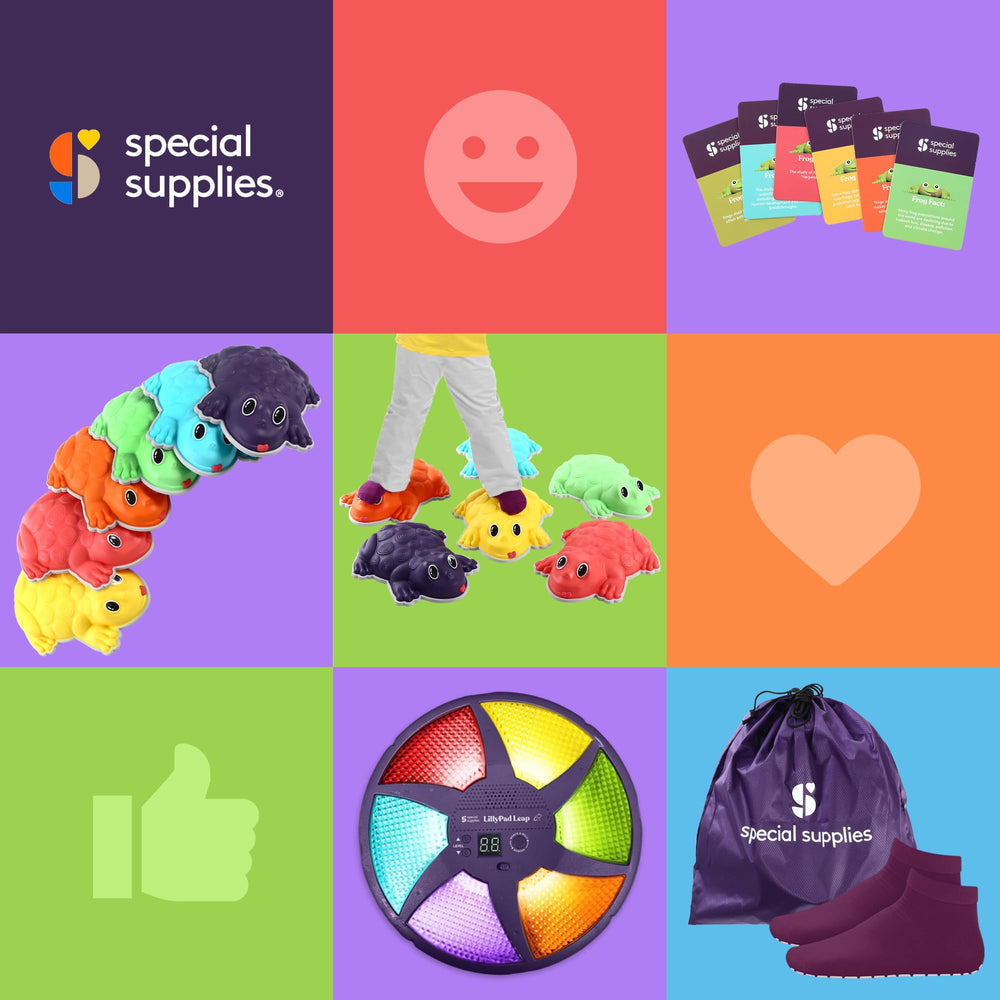 Special Supplies stepping stones colorful design promotes imaginative play indoors.
