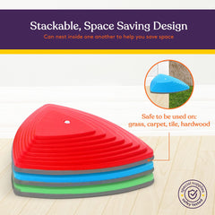 Special Supplies stepping stones with durable rubber base cushion steps and reduce slipping.