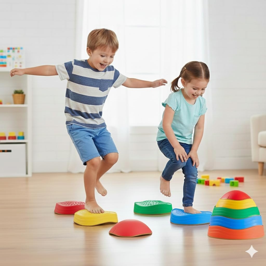 Special Supplies stepping stones front view for balance and coordinated play indoors or outdoors