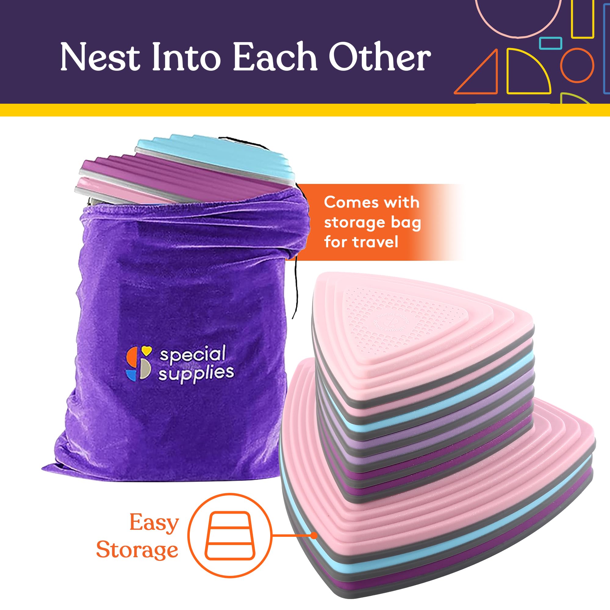 Stepping stones with non-slip edges reduce slips during play.