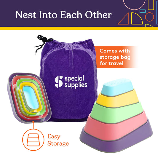 Special Supplies rainbow stepping stones outdoor balance blocks for active play