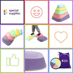 Special Supplies rainbow stepping stones 5-piece set boosts confidence and exercise