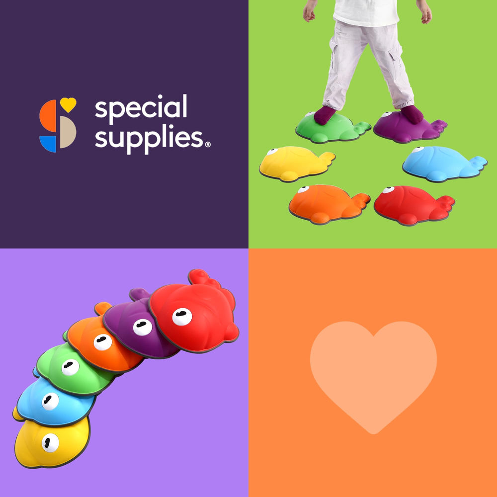 Special Supplies stepping stones rubber bottom provides soft landings and kid-friendly feel.