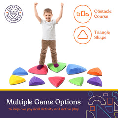 Special Supplies rubber stepping stones with slip-resistant bottoms for safer play.