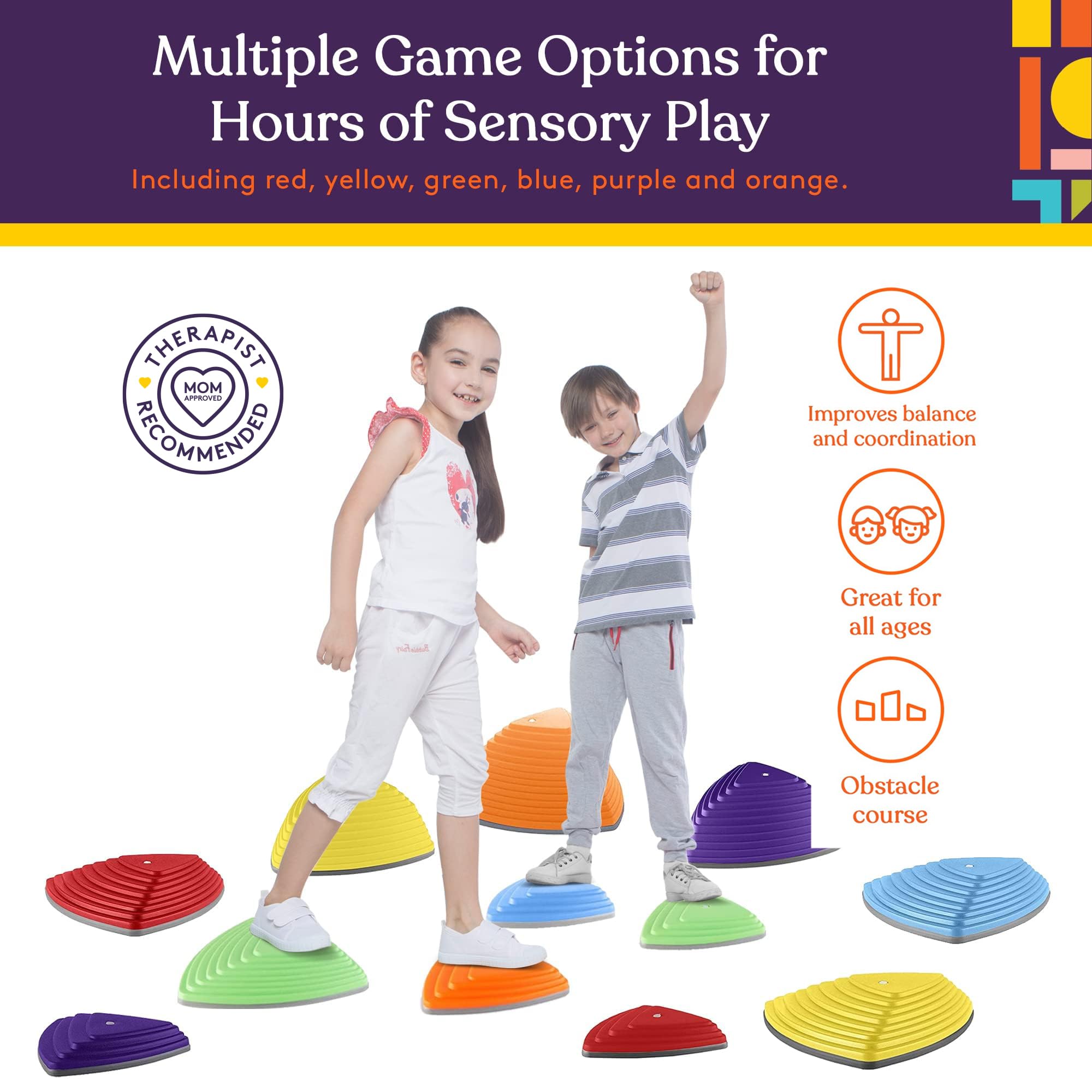 Special Supplies stepping stones vary in heights to challenge growing kids.
