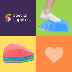 Special Supplies stepping stones support up to 220 lbs for family use.