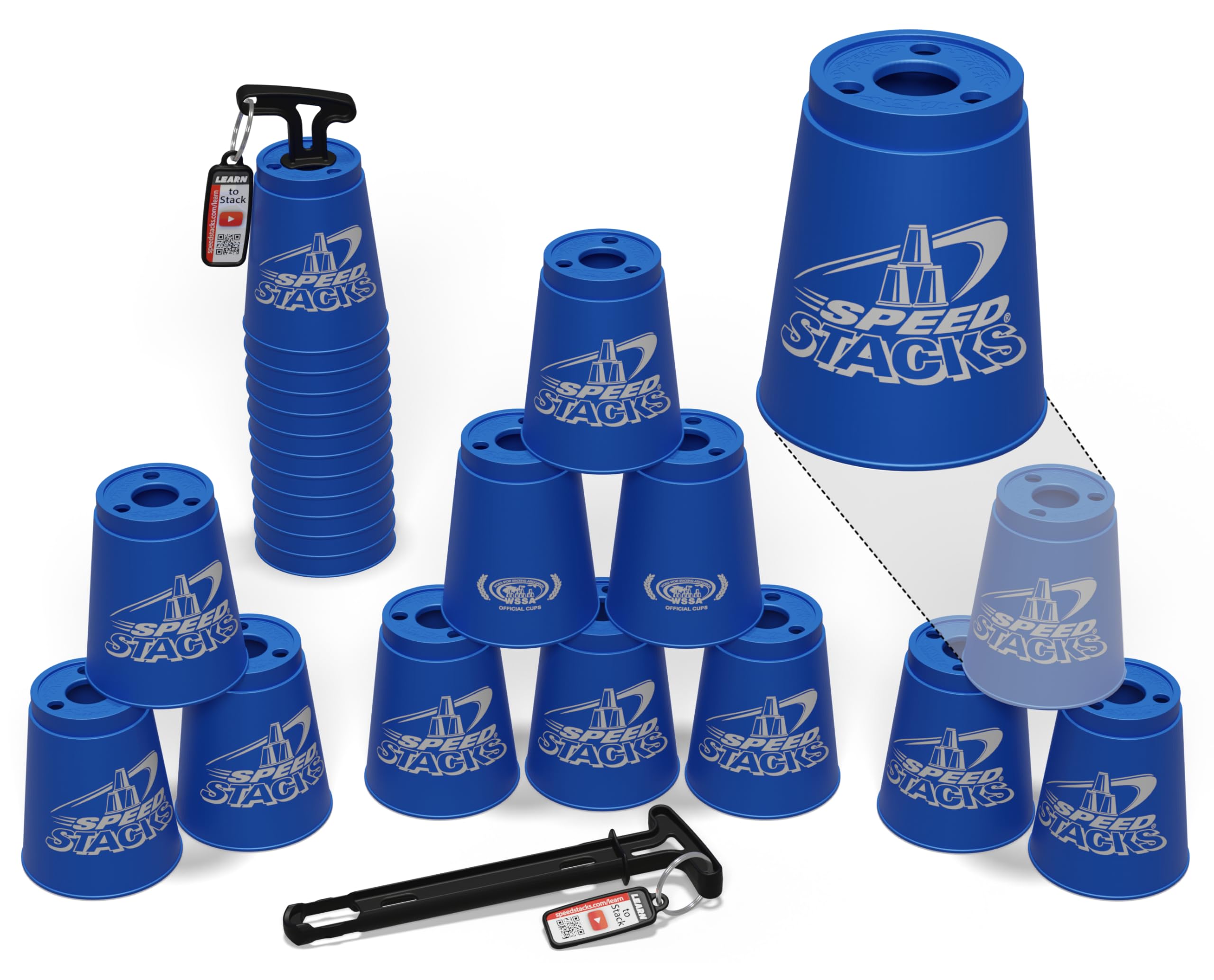 Speed Stacks Blue 12-Cup Sport Stacking Set with Stem | WSSA Approved ...