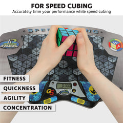 Speed Stacks G5 Mat with cubes arranged for a practice session