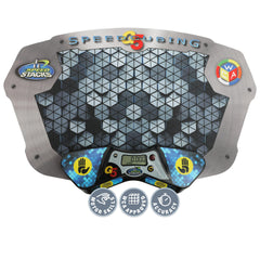Speed Stacks G5 Timer on mat showing precise timing for rapid cubing practice