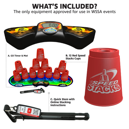 Speed Stacks GX timer enables precise timing for training sessions.