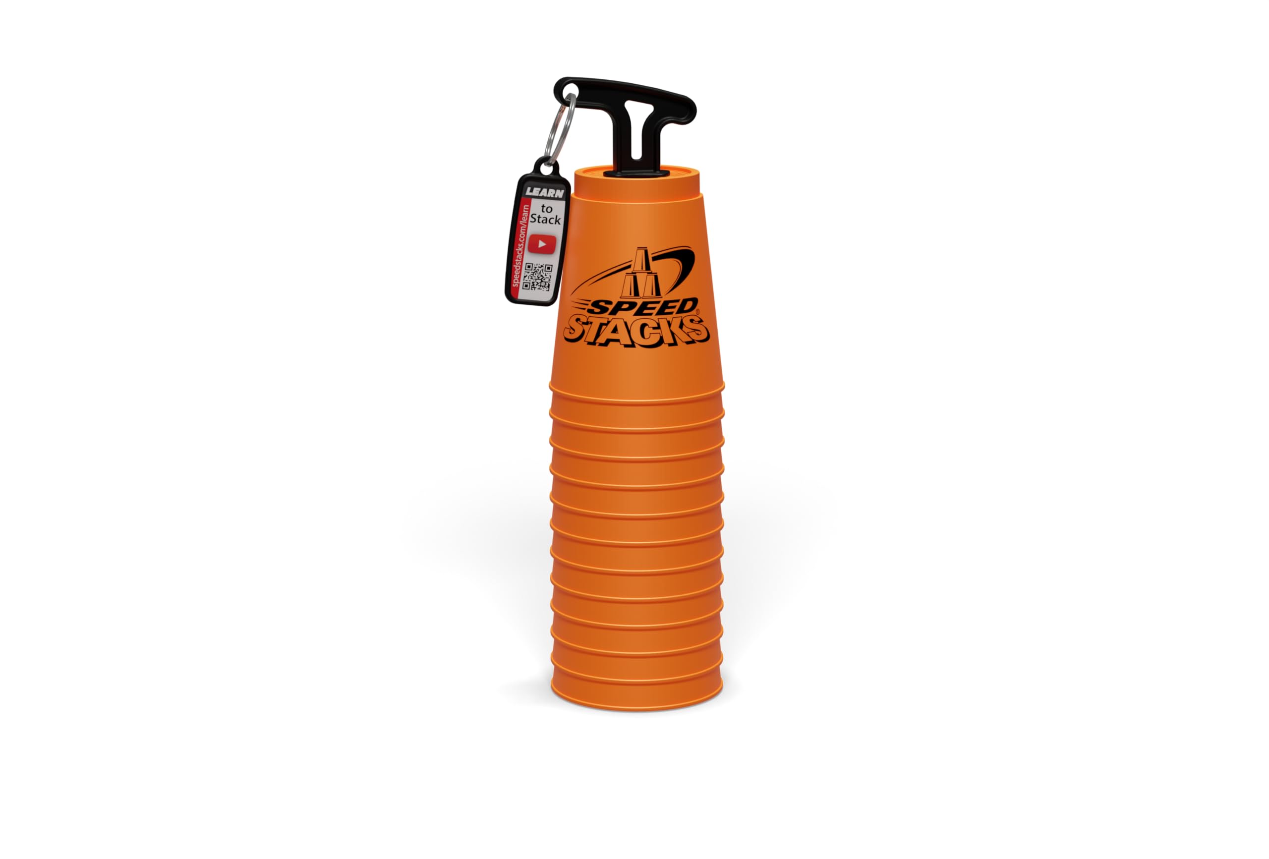 Speed Stacks cups in action during a stack routine, improving hand-eye coordination.