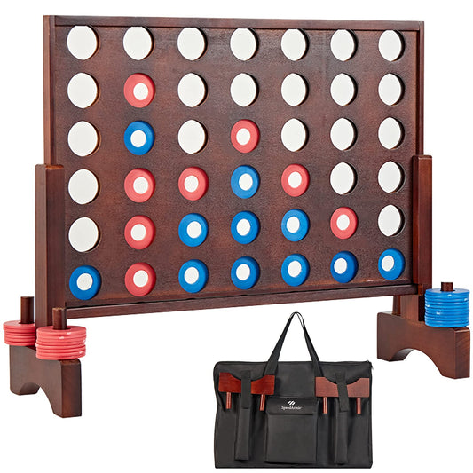 SpeedArmis giant wooden 4-in-a-row frame with smooth burr-free edges for safe indoor play.