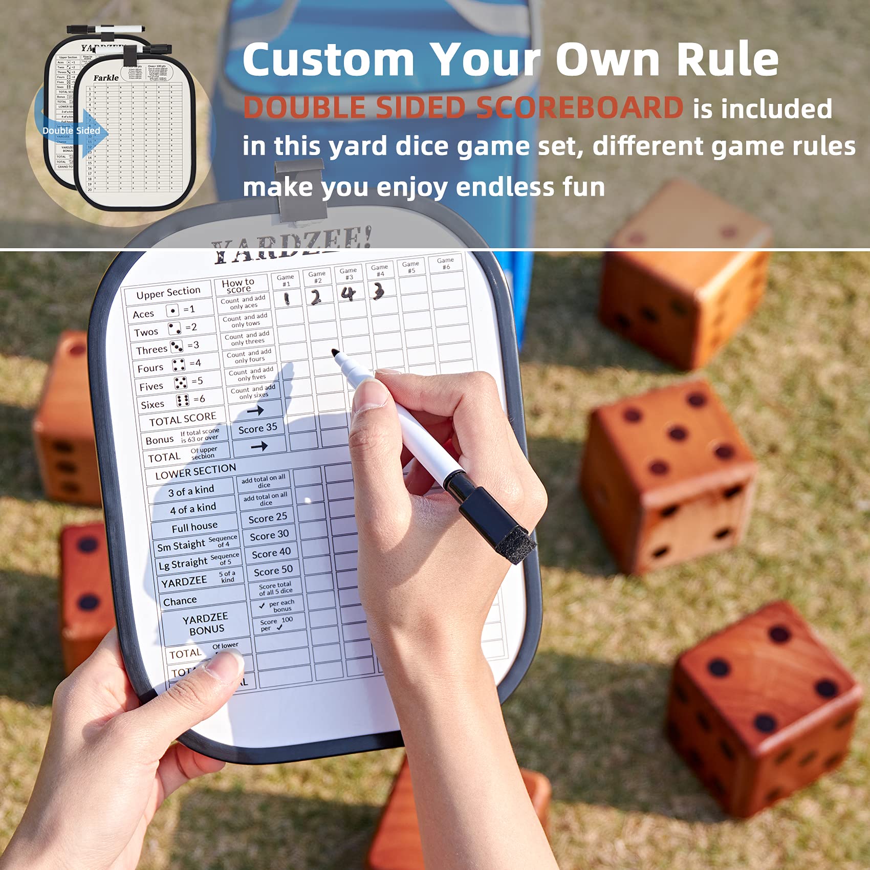 SpeedArmis weatherproof coating protects dice during outdoor play.