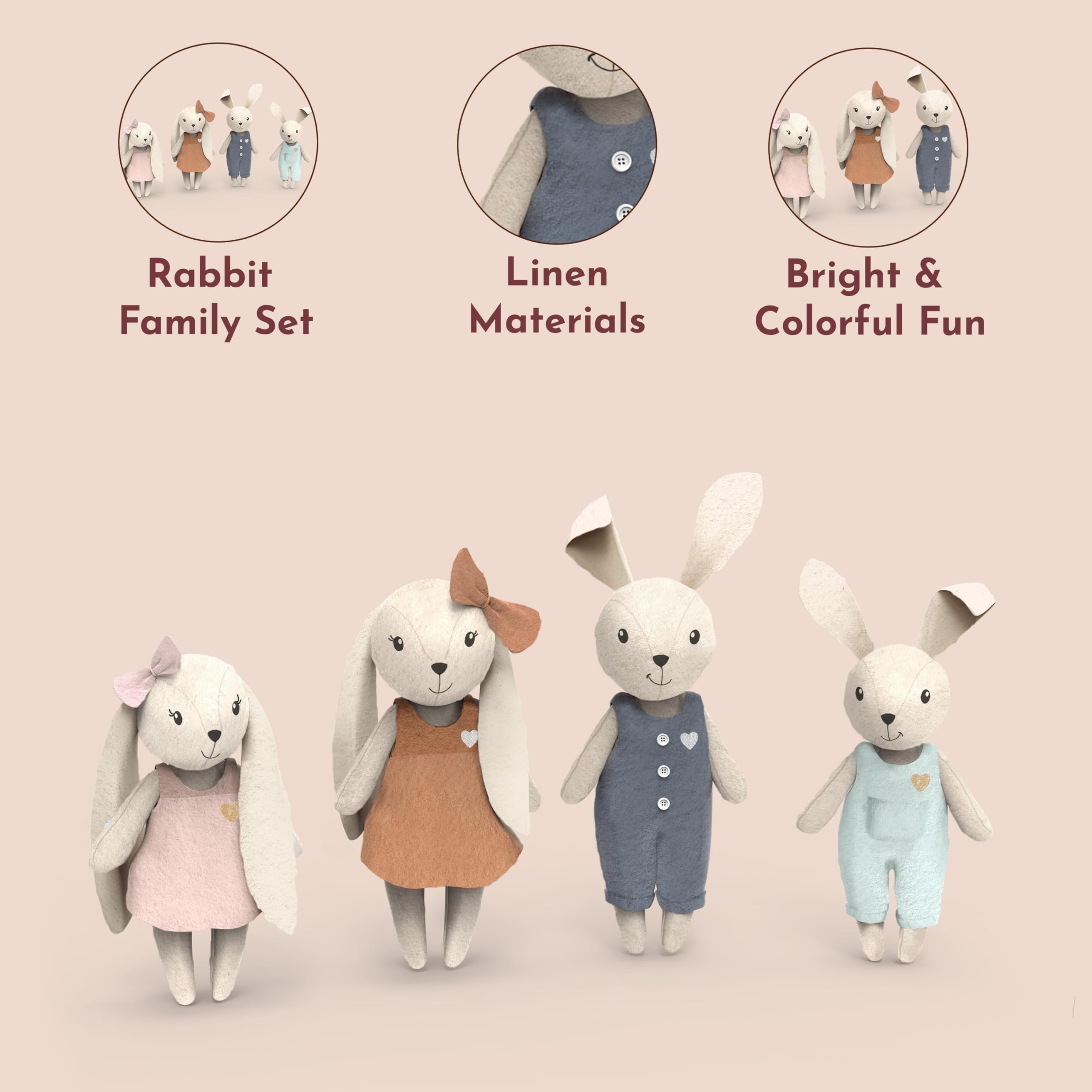 SPEEDY MONKEY baby bunny figure two supports family storytelling and playdates.