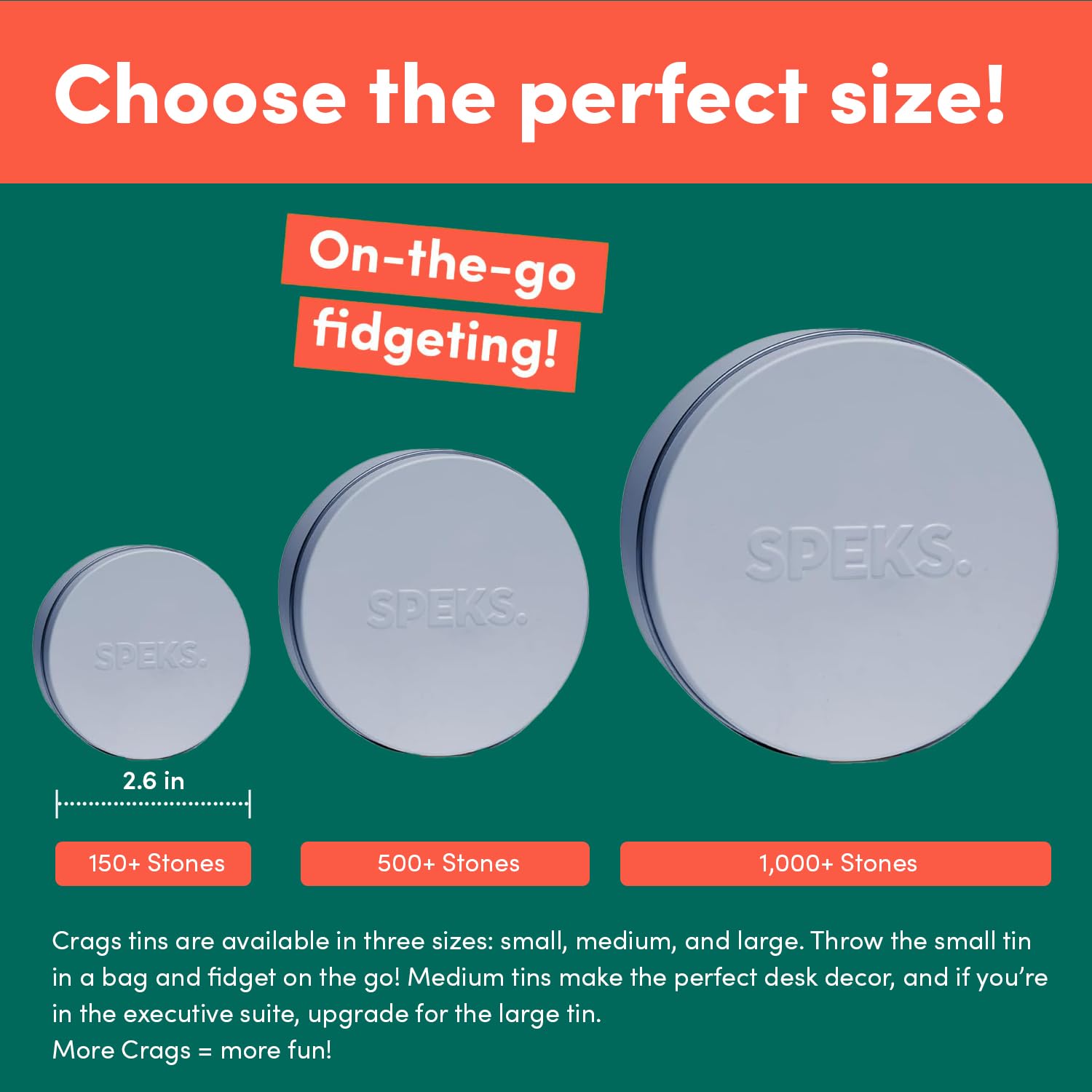 Speks Crags vibrant colors brighten any workspace.