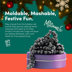 Speks Crags stones inside the tin showcase vibrant color contrast on a desk every day.