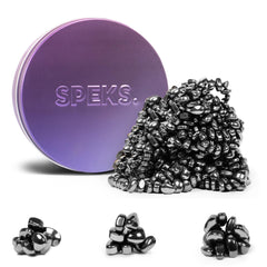 Speks Crags ferrite putty in a metal tin, vibrant stones for tactile focus and stress relief.