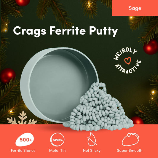 Close-up of Speks Crags ferrite stones showing tactile texture for fidgeting.