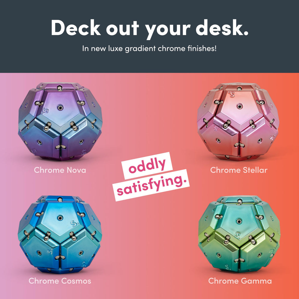 Speks Geode serves as a compact desk toy for mindful breaks and focus.