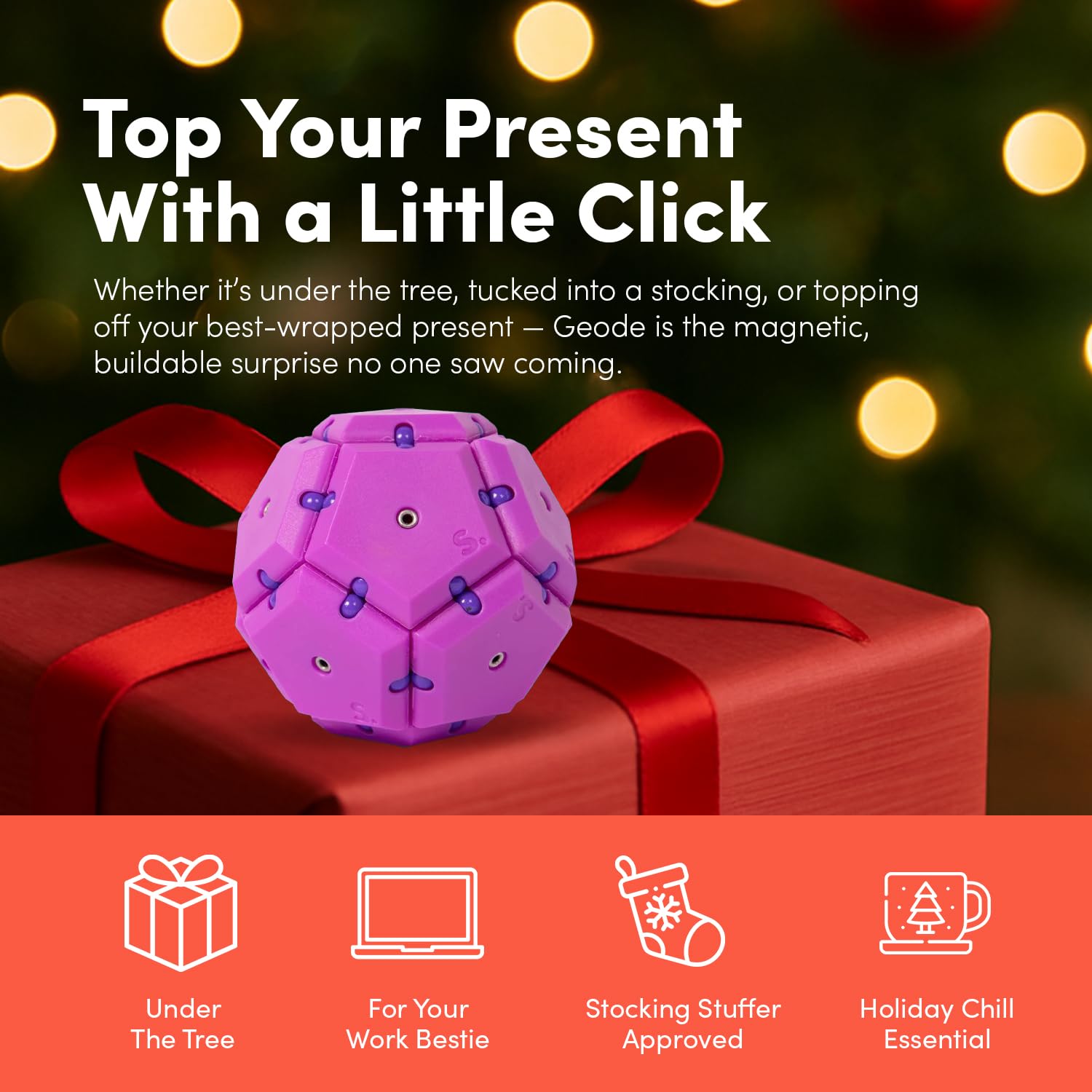 Speks Geode Gel-Filled Stress Ball in gift-ready packaging for a thoughtful present