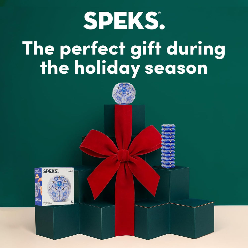 Teens and adults enjoy hands-on play with Speks Geode gel-filled ball in cobalt.