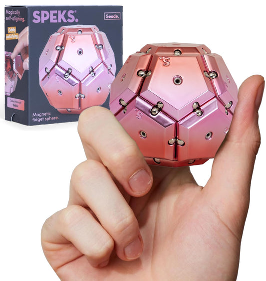 Speks Geode magnetic pieces ready to snap into intricate shapes for focus.