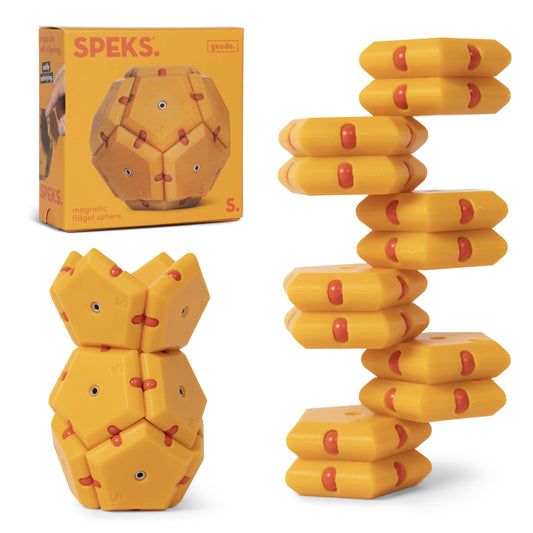 Speks Geode sphere close-up for tactile focus and creative fidget play.