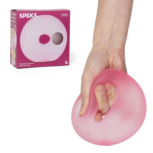 Speks Gump Jumbo Loop gel filled stress ball close up showing squishy texture for relaxation