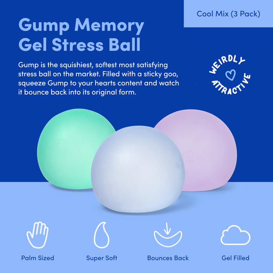 Speks Gump memory-gel filling returns to shape after each squeeze.