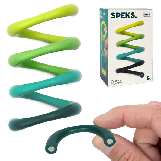 Speks Helix coil magnetic fidget for focused desk play and stress relief.