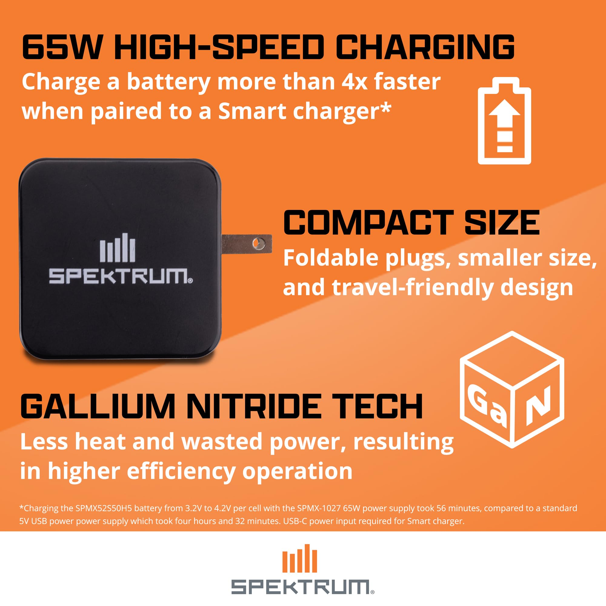 Spektrum S100 front view charging IC3/IC5 packs with auto charge feature