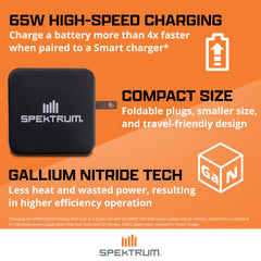 Spektrum S100 front view charging IC3/IC5 packs with auto charge feature
