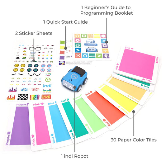 Sphero Indi color-cards enable screen-free coding learning for young beginners.