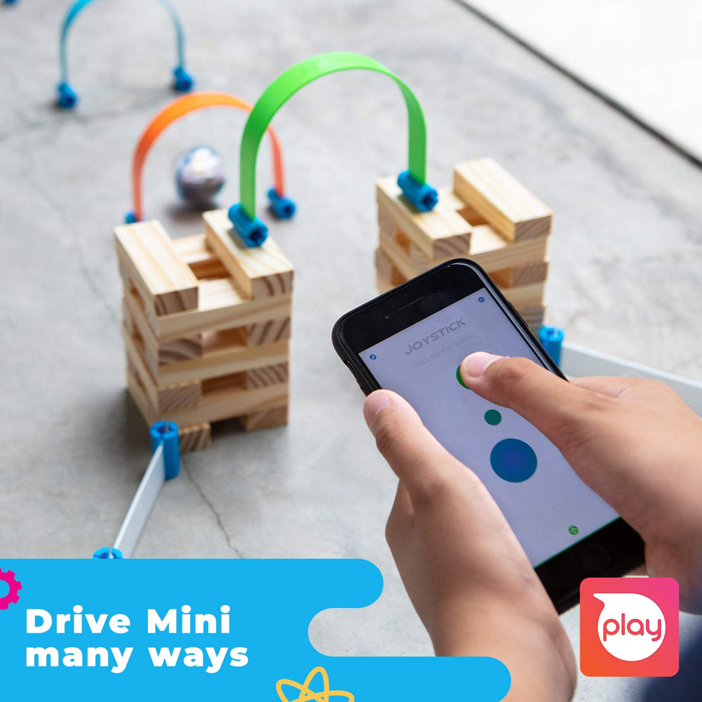Sphero Mini bowling pins and cones set up for an obstacle course