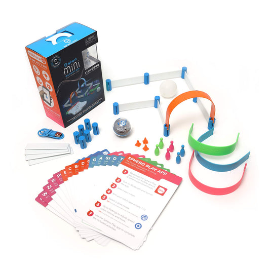 Sphero Mini with construction-set pieces for hands-on coding play
