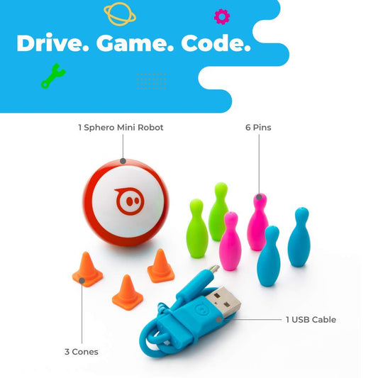 Sphero Mini Red LED lights illuminate interactive play and feedback.