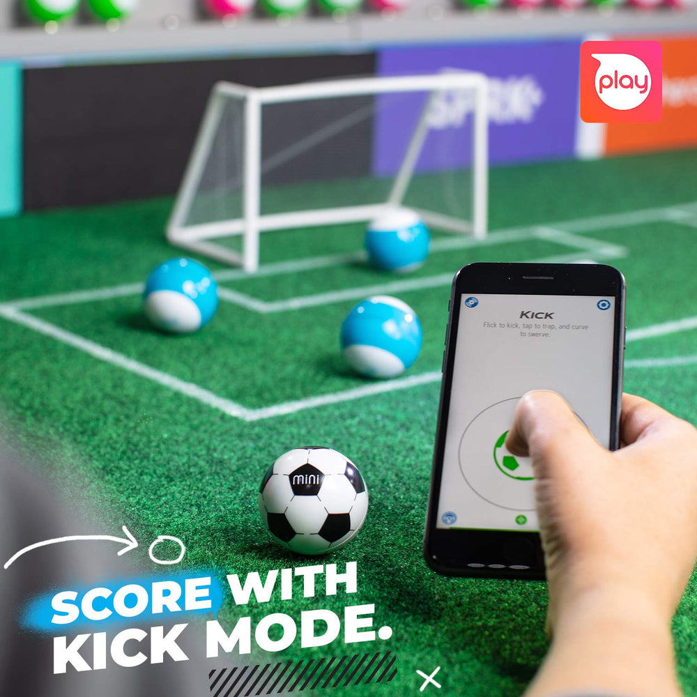 Sphero Mini Soccer ball in Kick Drive mode for dynamic on-the-go play.