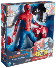 Spider-Man Far From Home deluxe 13-inch suit-up figure highlights versatile suits for epic adventures.