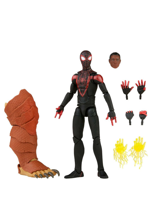 Spider-Man Miles Morales 6-inch figure shown in full body pose for display.