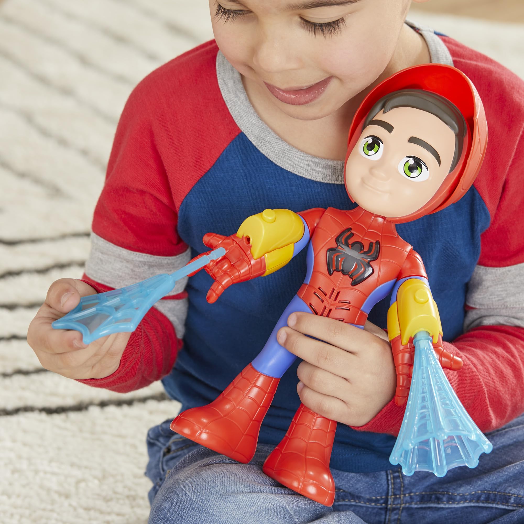 Spidey’s large 10-inch scale is easy for little hands.