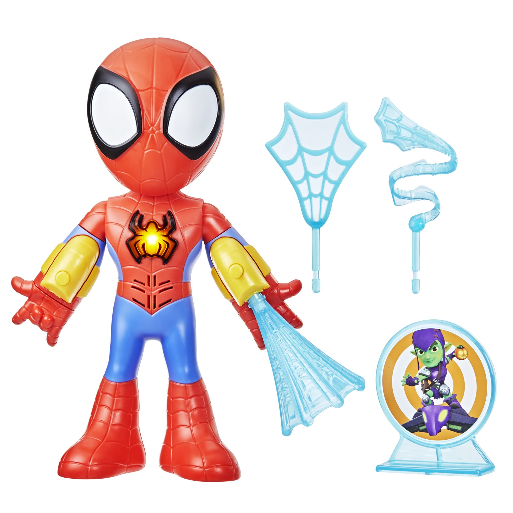 Spidey and His Amazing Friends electronic suit up figure ready for action-packed play.