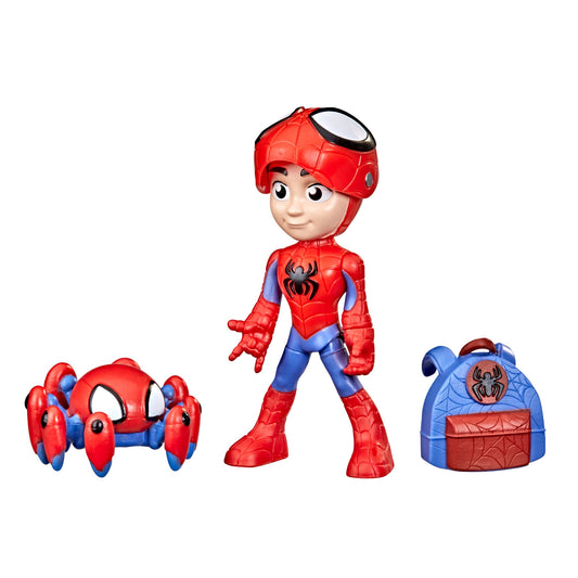 Spidey and His Amazing Friends hero reveal 2-pack mask flip toy for pretend unmasking.