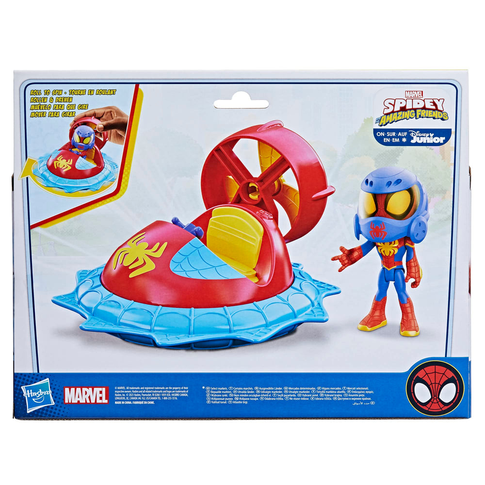 Hover Spinner spinning action promotes interactive play with Spidey and His Amazing Friends