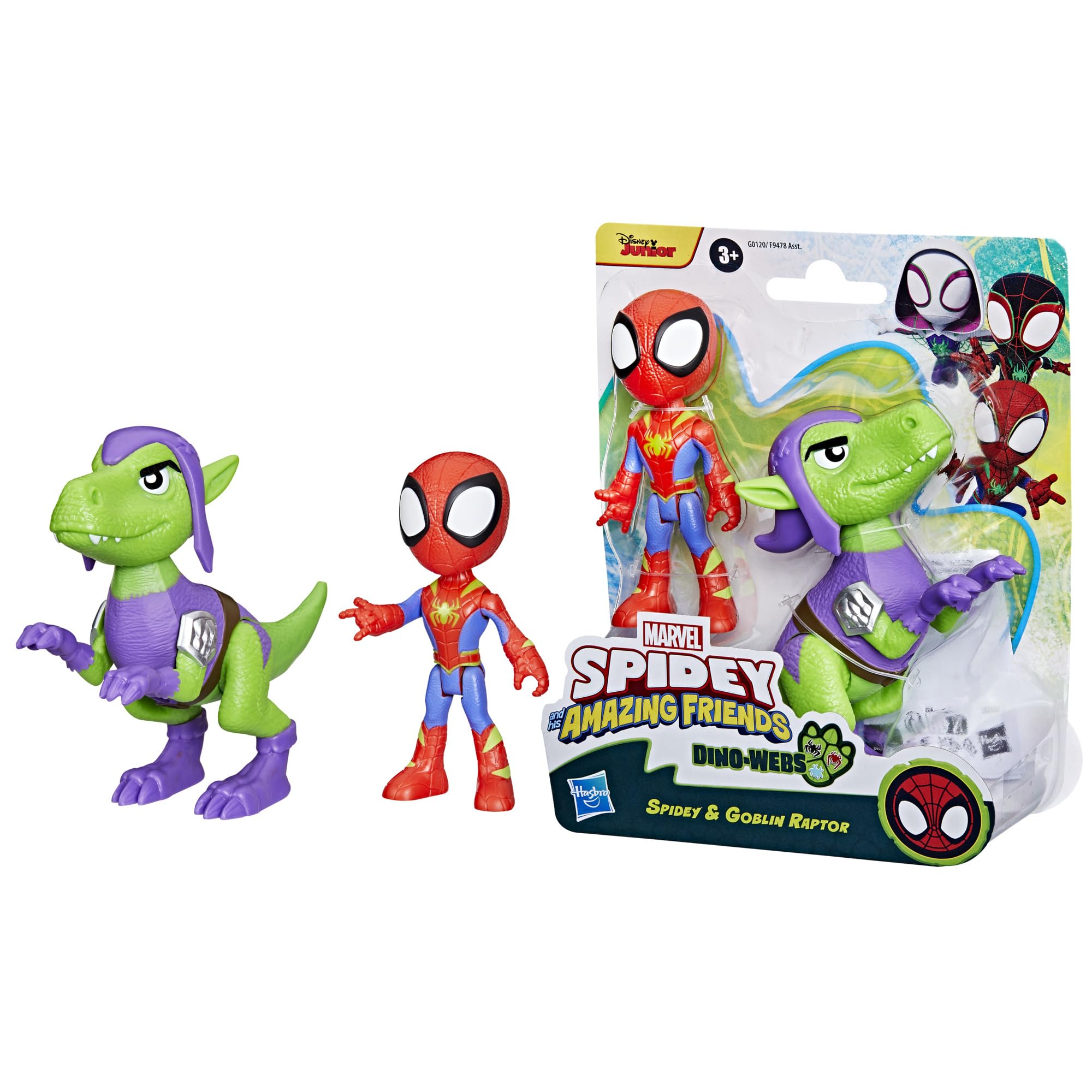 Spidey and His Amazing Friends Dino-Webs packaging makes unboxing exciting.