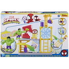 Spidey and His Amazing Friends Hulk’s Smash Yard smash wall promotes tactile, cause-and-effect fun
