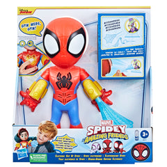 Spidey mask flips up to reveal Peter Parker face for kid role-play.