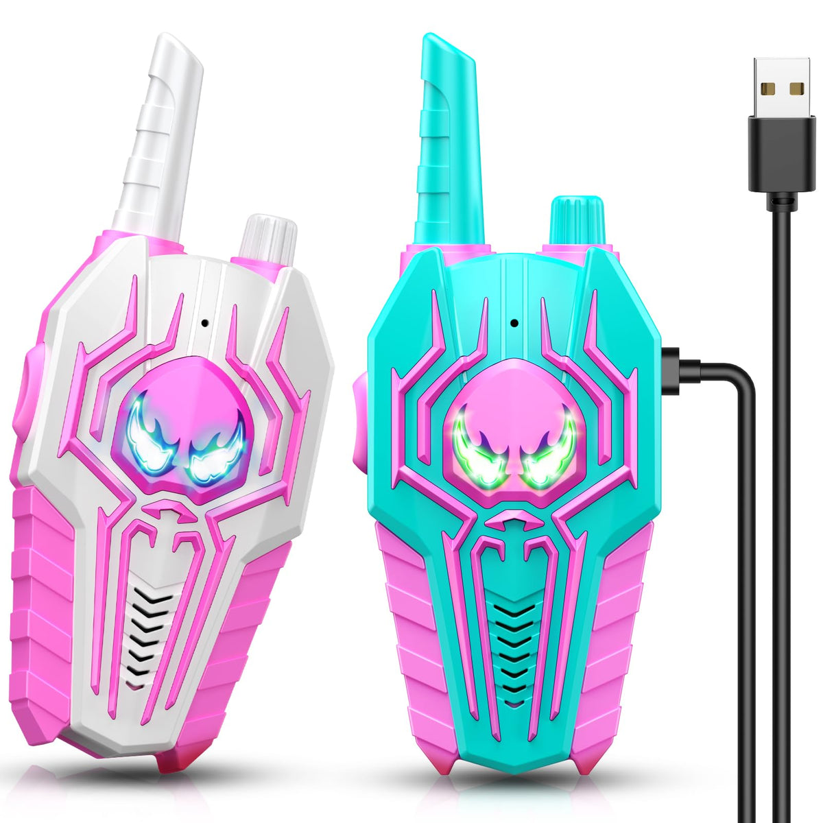 Spidolapse walkie talkies for girls held by a child, easy-grip design.